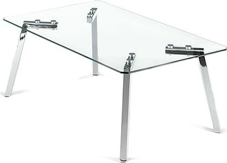 Oresteluchetta Mesa de centro de vidrio templado transparente cm l.100 x p.60 x h.40