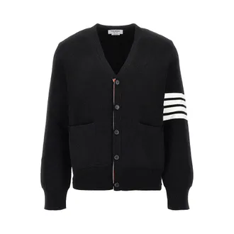 Thom Browne Cotton cardigan with 4 Bar detail Man III