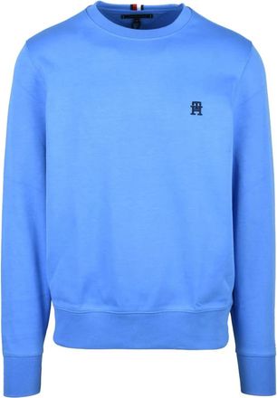 Tommy Hilfiger Hoodies & sweatvesten, Heren, Blauw, L, Katoen, Sweatshirt met ronde hals