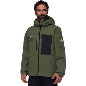Mammut Stoney Hs Hooded Jacket - Mens in Dark Marsh/black at Nordstrom, Size Medium