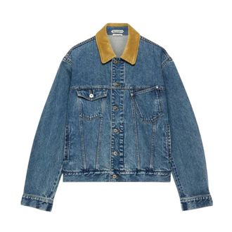 J.W.Anderson Denim Jas met Corduroy Kraag - Heren - Jassen - Blauw - Maat: L Denim