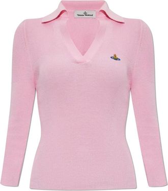Vivienne Westwood Tops, Dames, Roze, M, Katoen, Polo met logo