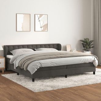 vidaXL Vidaxl - Cama Box Spring Con Colch&oacute;n Terciopelo Gris Oscuro 200x200 Cm