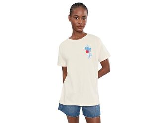 Salty Crew Geo Palm B.F T-Shirts Womens Clothing White : XL, Cotton/Jersey