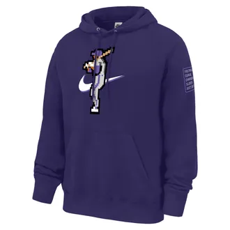 Nike Mens Club Fleece Pullover Baseball Hoodie in Purple | M31233P475NKBS-ORC