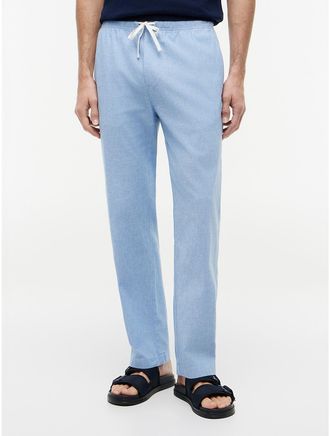 Tommy Hilfiger Mens Cotton-Linen Blend Pull-On Pant - Blue - XXL