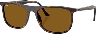 Ray-Ban Brown Rectangular Unisex Sunglasses RB2216 902/33 61