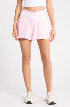 Yogalicious Lux Fiona Lightstreme Hybrid Crossover Waist Shorts in Blossom at Nordstrom Rack, Size X-Small
