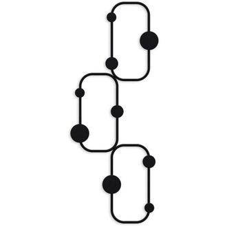 Calicosy Calicosy - Perchero Mural Con 6 Ganchos Redondeados En Metal Negro H70 Cm - Lizzard