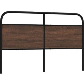 vidaXL Cabecero De Acero Y Madera De Ingenier&iacute;a Marr&oacute;n Roble 160 Cm Vidaxl