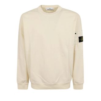 Stone Island Sweatshirts, male, Beige, Size: XL Crew Neck Sweatshirt with Seasonal Pocket