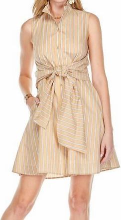 Jade Yoga Cierra Stripe Dress In Khaki