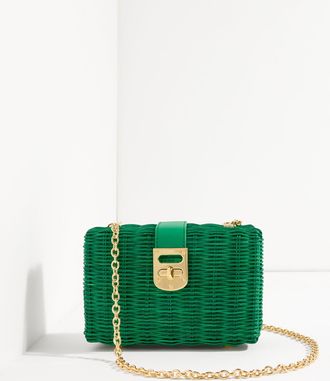 Talbots Wicker Box Clutch - Hillside Green - 001 Talbots