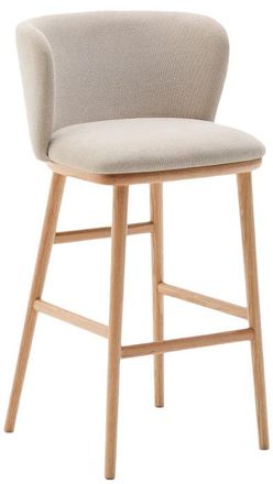K Home Design Barstuhl Cesilia Sitzh&ouml;he 75 cm - Eschenholz/Beige