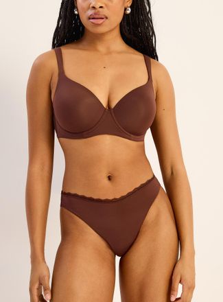Miiyu Womens Lace trim microfibre thong Recycled nylon