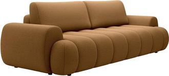 Vente-Unique Sof&aacute; cama de 4 plazas en tela amarillo mostaza FRIDORA