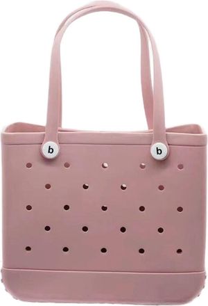 Generic EVA Beach Bag Lightweight Durable with Ventilation Holes for Sand Drainage Large Capacity for Poolside Use and Outdoor Activities (Pink, 14.17 &times; 5.12 