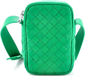 Bottega Veneta Zipped Phone Intrecciato Nappa crossbody bag - Groen