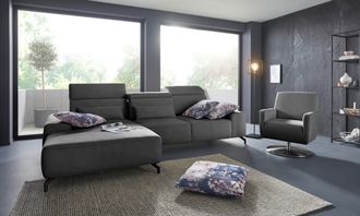 Sit&more Ecksofa »Gizeh L-Form« Fusshöhe 12 cm, inklusive Sitztiefenverstellung und Kopfteilverstellung