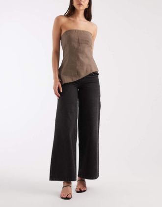 Supr&eacute; Supr&eacute; - Jeans ampi a vita bassa nero risciacquato