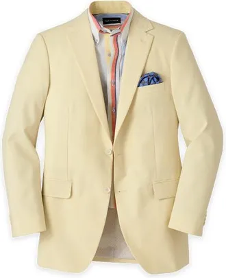 Paul Fredrick Cotton Blend Seersucker Single Breasted Notch Lapel Sport Coat in Light Yellow at Nordstrom, Size 44