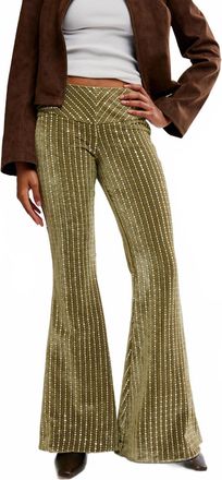 Free People Start Me Up Flare Pants In Green
