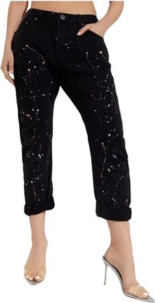 One Teaspoon Zwarte lage rise Saints Limited Edition Jeans - Dames - Cropped Jeans - Zwart - W25 - Katoen - Jeans
