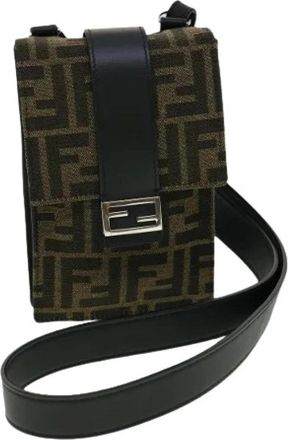 Fendi Pre-owned Zucca Canvas Schoudertas - Dames - Vintage Schoudertas - Bruin - ONE Size - Vintage
