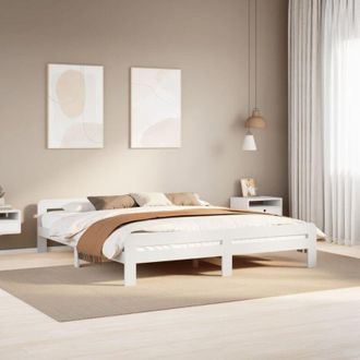 vidaXL Vidaxl - Estructura De Cama Sin Colch&oacute;n Madera Maciza Blanca 200x200 Cm