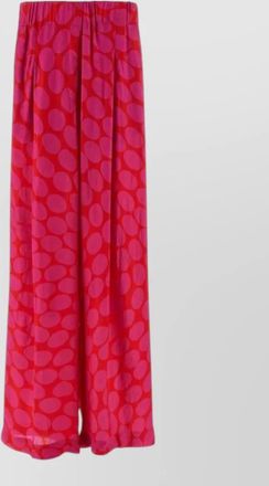 Dries Van Noten wide leg pleated trousers ellipse print