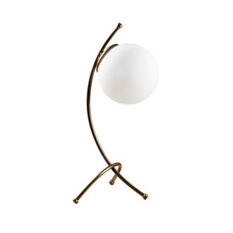 Wonderlamp L&aacute;mpara de mesa minimalista dorado y esfera de cristal opal