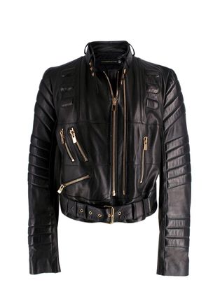 Alexandre Vauthier Black Leather Biker Jacket Size S