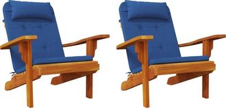 vidaXL Coj&iacute;n De Silla 2 Pcs Azul 58 X 77 X 4.5 Cm Tela Oxford Vidaxl