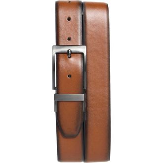 Steve Madden 35mm Burnished Reversible Dress Belt in Cognac/Black at Nordstrom Rack, Size 38