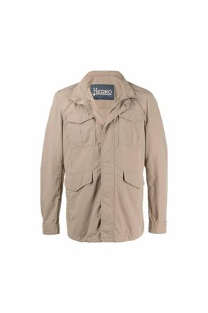 Herno Mens High Neck Field Jacket In Gold