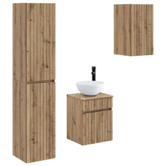 vidaXL Juego De Muebles De Ba&ntilde;o 3 Uds. Roble Artisan Vidaxl