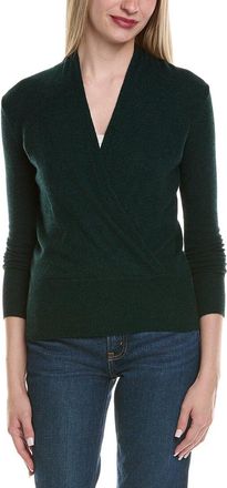 Sofiacashmere Modern Faux Wrap Wool & Cashmere-Blend Sweater