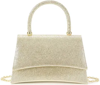 Tiffany & Fred Crystal-Embellished Leather Evening Satchel