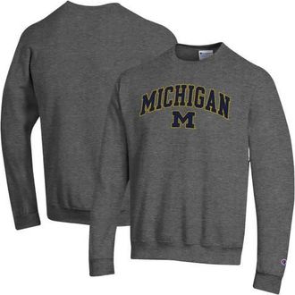 Champion Mens Champion Heather Charcoal Michigan Wolverines Arch Over Logo Pullover Sweatshirt at Nordstrom, Size Xx-Large