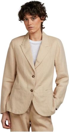 Stenstr&ouml;ms Linnea Blazer - Dames - Jassen - Beige - Maat: S Linnen