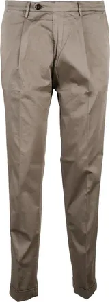 Michael Coal Turquoise Slim Fit Cotton Stretch Trousers