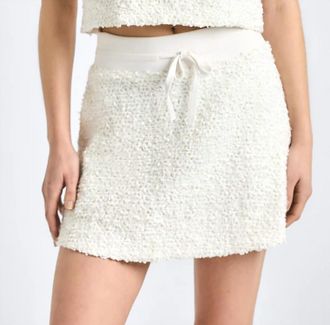 Derek Lam Mara Boucle Knit Skirt In White