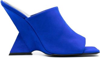 The Attico 105mm Cheope suede sandals - women - Calf Leather/Calf Leather/Calf Suede - 37.5 - Blue
