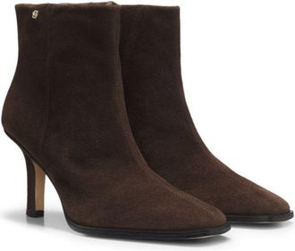 BOSS Suede ankle boots with Double B monogram