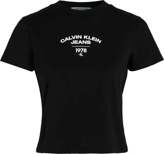 Calvin Klein logo-print T-shirt - women - Cotton/Transitional Cotton - S - Black
