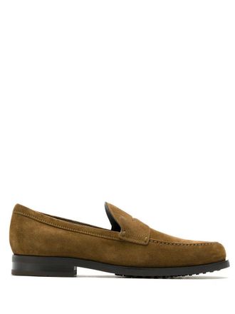 Tod's Suede Penny Loafers With Pebbled Rubber Outsole Shoes