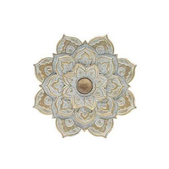 Foreside Home And Garden Small 8 x 8 inch Distressed Patina Metal Layered Flower Wall D&eacute;cor in Silver at Nordstrom, Size Medium