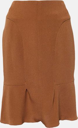Marni Brown Crepe Double Silk Mini Skirt