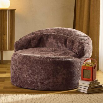 Icon Brand Orb Accent Chair Woven Chenille in Burgundy
