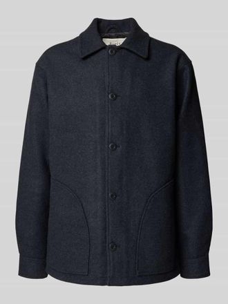 Forét Jacke aus Woll-Mix mit Umlegekragen und Knopfleiste in Dunkelgrau, Größe XXL